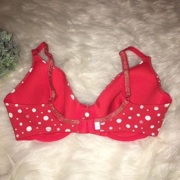VICTORIA’S SECRET Sz 32D Red Polka Dot Bra - Picture 3 of 6
